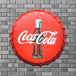 14” Coca-Cola Bottle Cap Metal Tin Sign
