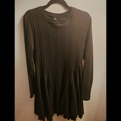 Ribbed Knit Peplum Sweater