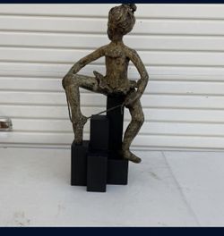 Ballerina  bronze statue wood base dancer ballet shoes girl woman