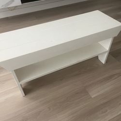 Very nice white Wooden Bench with Shelf
