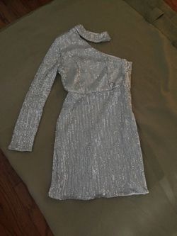 Glittery silver dress