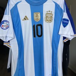 Camiseta Argentina 🇦🇷 Messi 10. Jersey Soccer  Playera Fútbol Size S M L XL