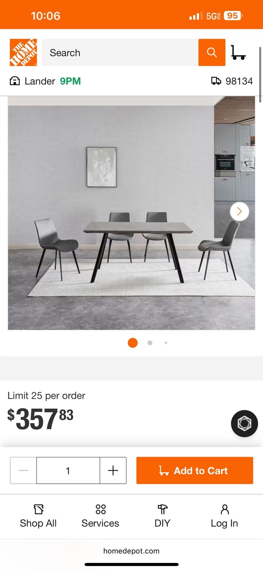 gray dining table set