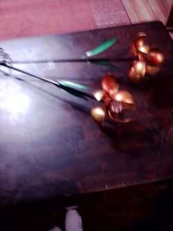 Artificial Metal Flower Stems Set of 2