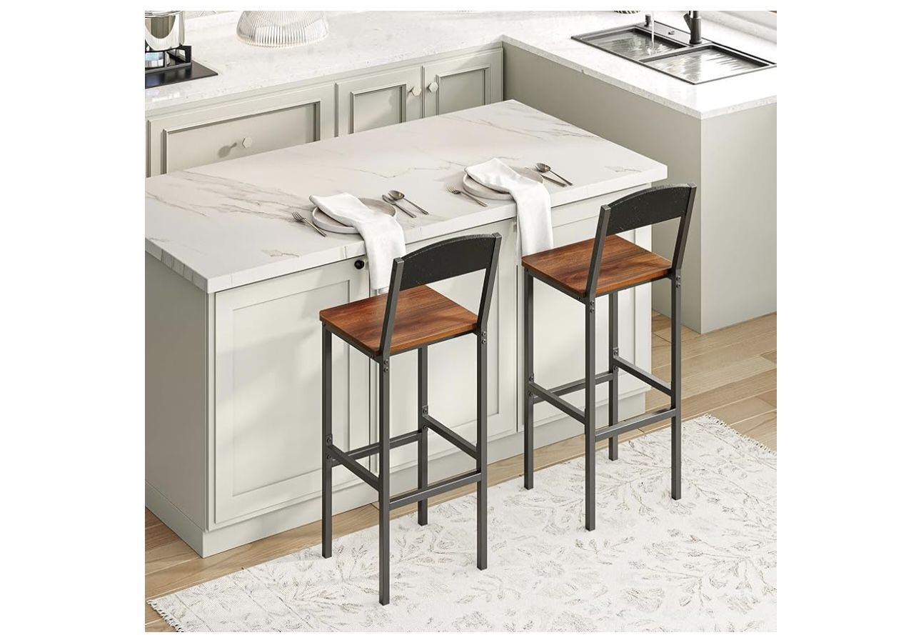 HOOBRO Bar Stools, Bar Chairs with Footrests New In box