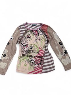 ✨RARE VINTAGE VANILLA SUGAR ARTSY COOL PATCHWORK LONG SLEEVE TOP SMALL✨