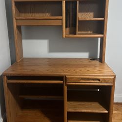  Solid Wood Computer Desk with Hutch - Great Condition