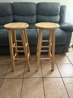 2 Wood Barstools