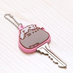 Retro Pusheen And Stormy Keychain Key Cap Key Identifier Ring Comes With 4 Additional Color Key Ring Identifiers