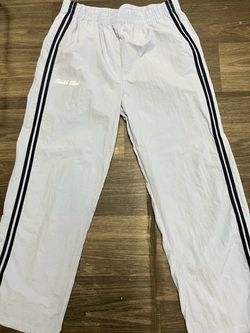 Cashh Clicc Men's Track Pants XL Blue Striped Snap Leg Elastic Waist