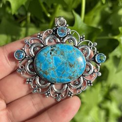 Silver Plated Turquoise Pendant