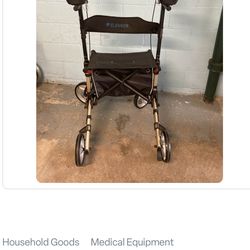 Upright walker with seat