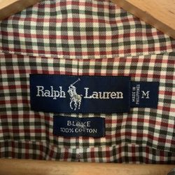 Ralph Lauren Men's Classic Fit Red & Green Plaid Button Down Shirt M