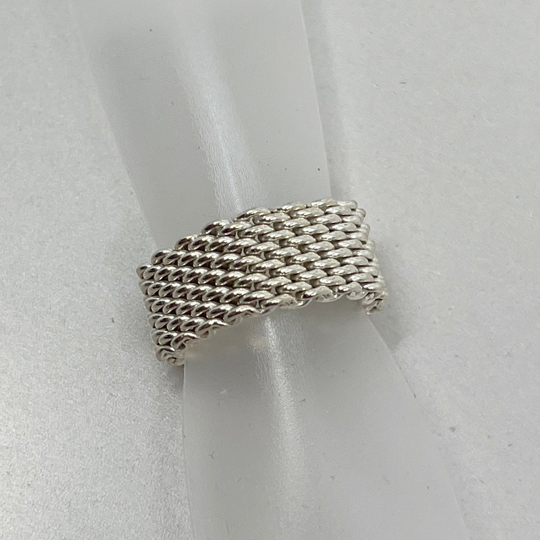 Tiffany & Co Sterling Silver Somerset Mesh Ring
