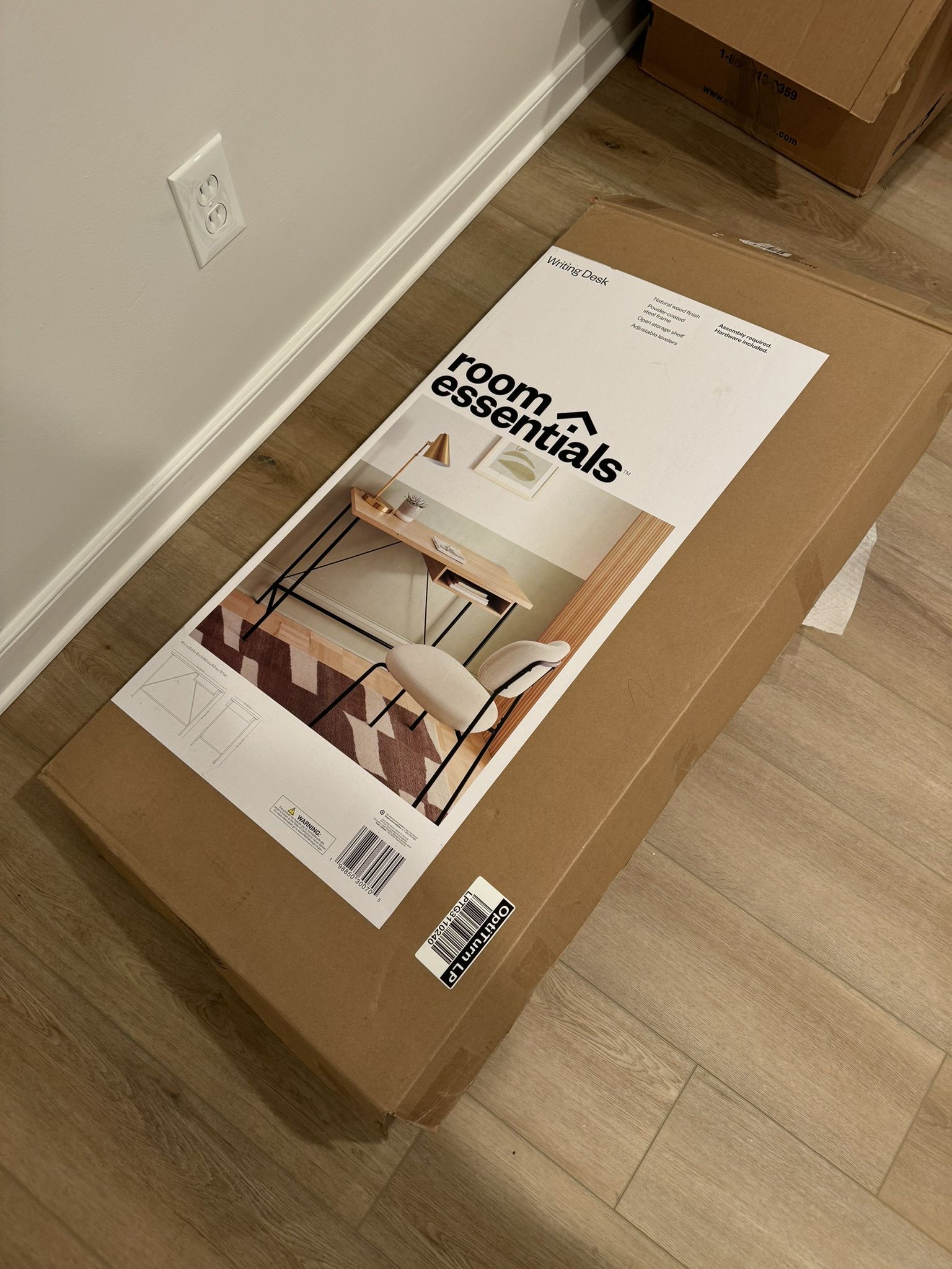 Light wood and metal desk