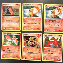6 Pokemon Cards Charmander Power Keepers, Arceus, Secret Wonders/Charmeleon/Flareon Rising Rivals