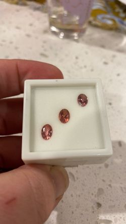 Pink tourmaline loose stone set