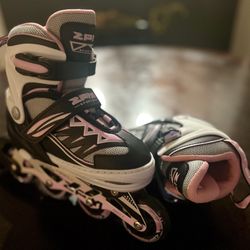 2PM SPORTS Cytia Pink Girls Adjustable Illuminating Inline Skates. 