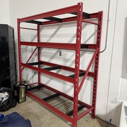 HUSKY 4 TIER INDUSTRIAL STORAGE RACK -RED