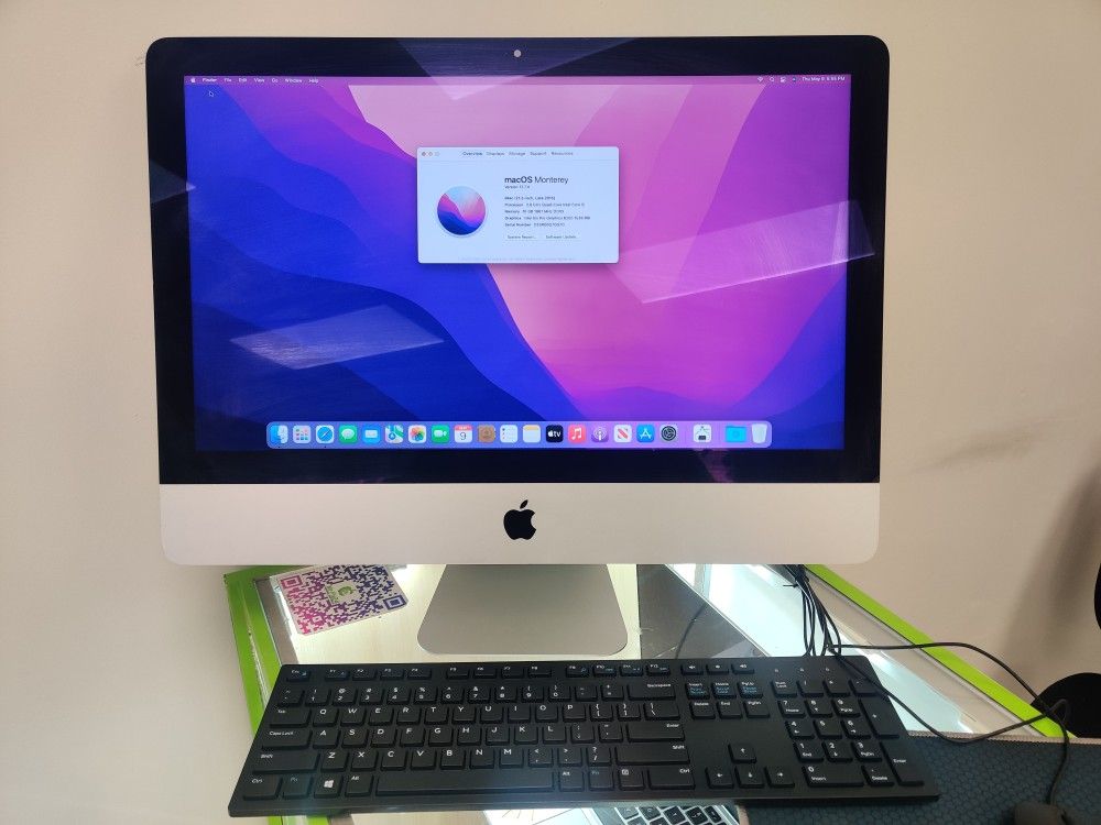 Apple iMac Late 2015 21.5" Intel Quad-Core , 16gb Ram, 512GB SSD, Intel Iris Pro 6200 1.5GB Graphics, MacOS Monterey, Keyboard and Mouse. Com