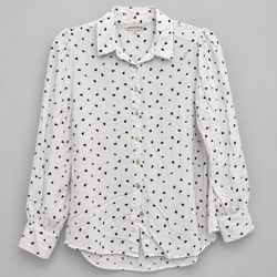 Jane and Delancey Heart Print Button-Up Shirt