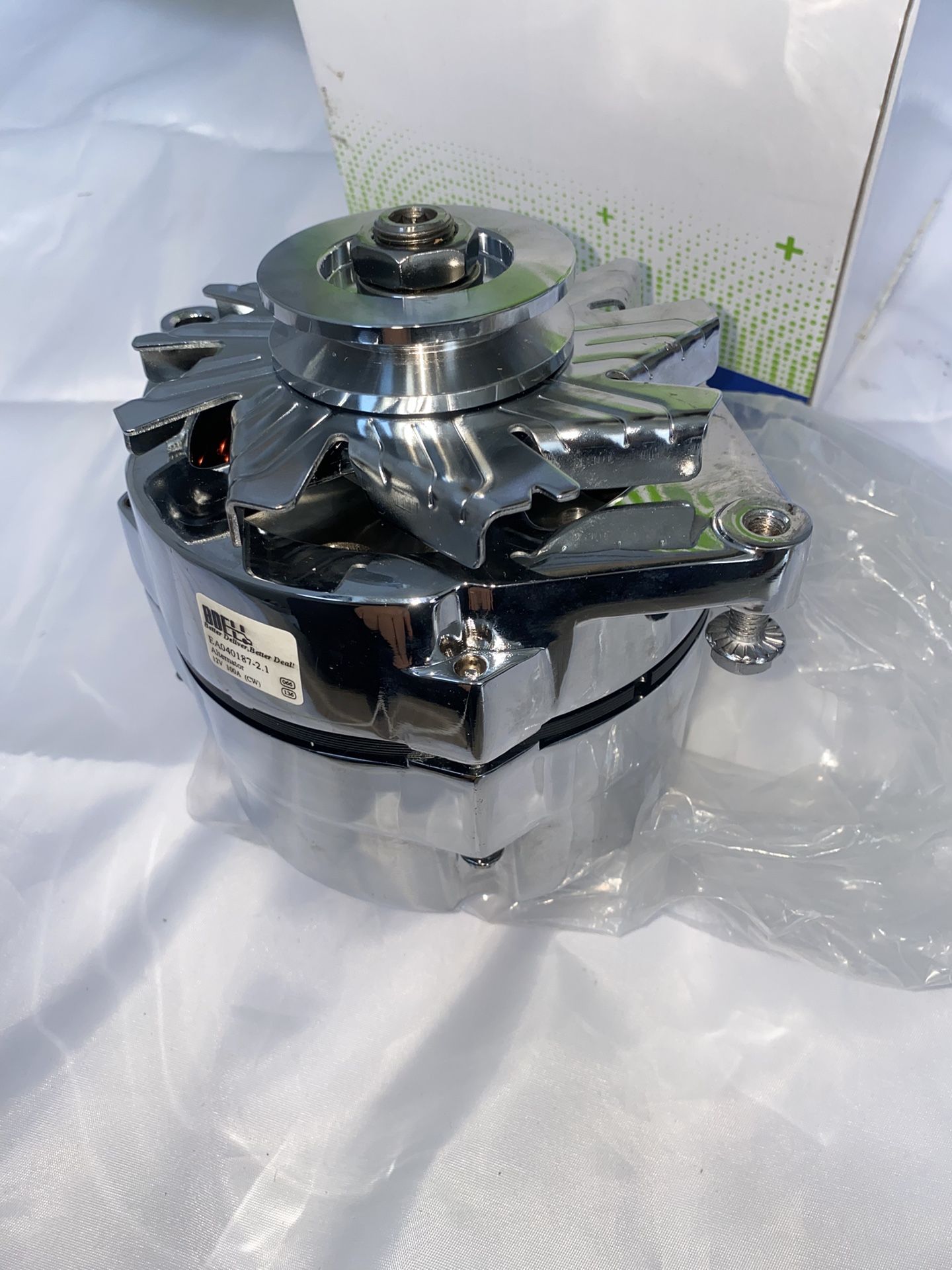 GM 1 Wire Alternator Chrome New Self Exciting High Output 105A One wire 10SI Sbc Compatible with Chevy 350 305 DELCO Street Rod 1100125 ADR0335C 40012