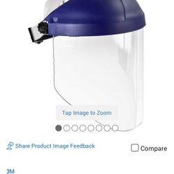 3M Ratchet Headgear with Clear Polycarbonate Faceshield, Uncoated, 9 in Visor Height, Blue, Box of 5