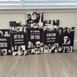 Malcolm X- 5 panel canvas