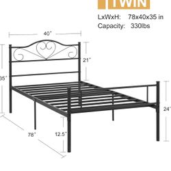 Twin Bed Frame No Mattress 