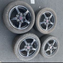 4 — 205/55r16 225/50r16 5x4.5 5x114.3 Stock S2000 AP1 S2k Accord Rsx Camry Civic RAV4 Wheels Rims Good 90% Treads Tires!!