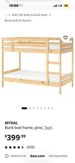 IKEA Mydal Twin Bunk Bed w Slats