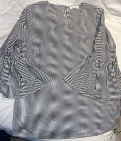 Calvin Klein stripe blouse Flowy bell sleeves size Large