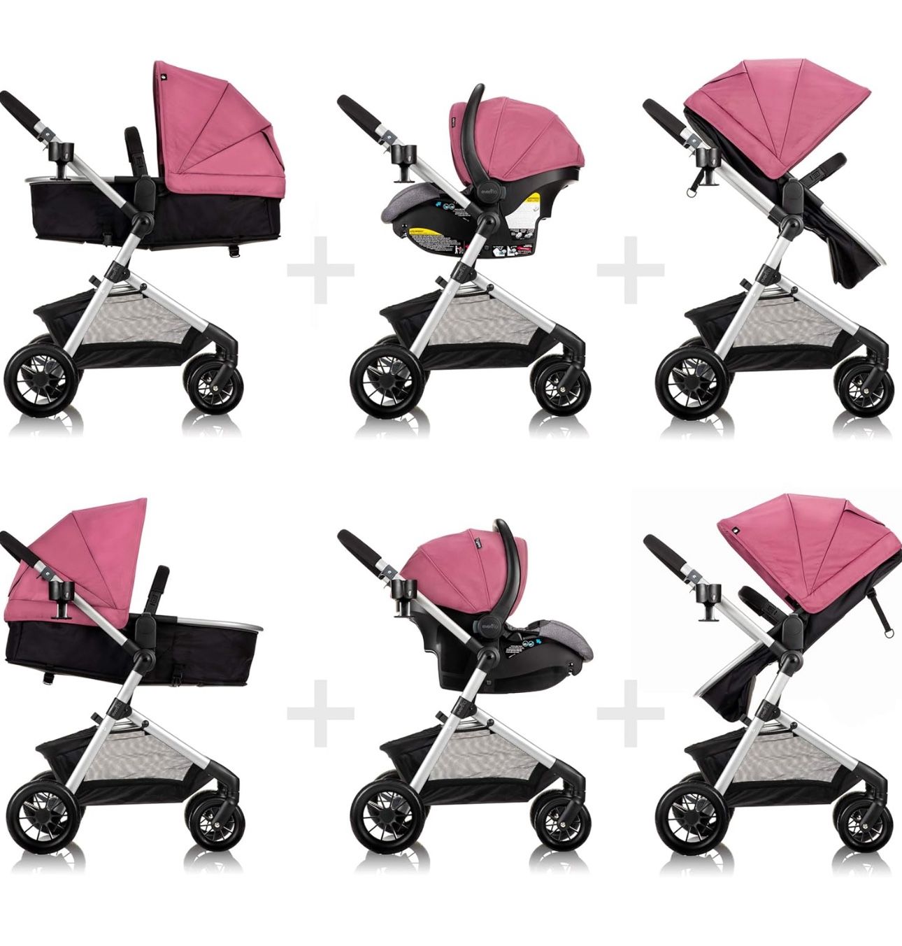 Evenflo Car Seat, stroller and Bassinet/toddler seat