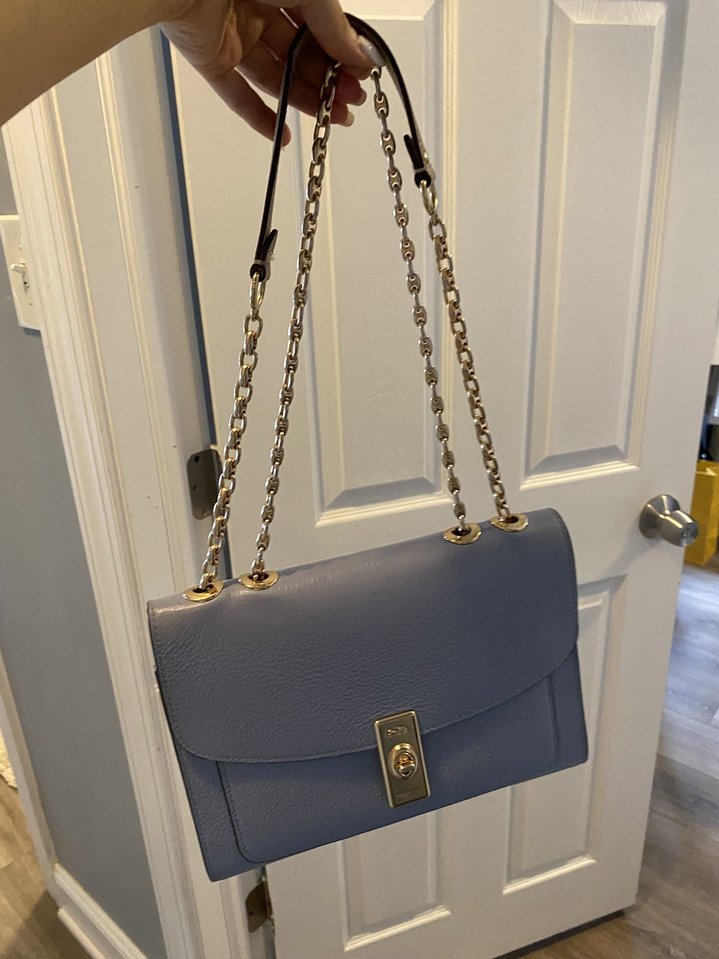 Baby Blue Shoulder Bag Gold Chain (Coach Limited Edition)