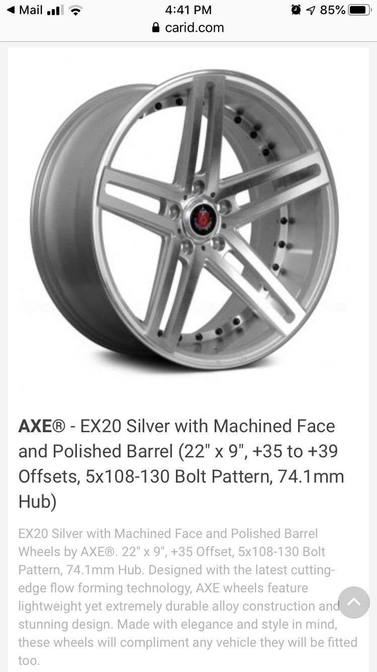 AXE - EX 20 Silver 22” x 9