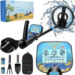 Metal Detector for Kids with 8'' Waterproof Coil, 32-41 inches Adjustable Stem Kids Metal Detector, Lightweight and High Accuracy Gold Detector with D