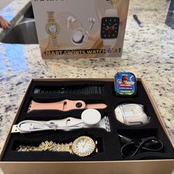 Smart watch/ ladies watch/ headphones bundle