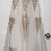 Prom Strapless Embellished Ballgown Ivory Size 3 used only one time Must pick up 