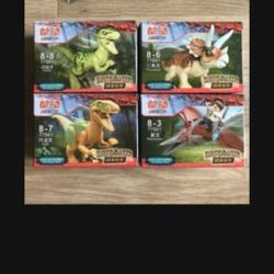 4 NEW Dinosaur Building Blocks Bricks Toy Figure Dinosaurs LEGO 