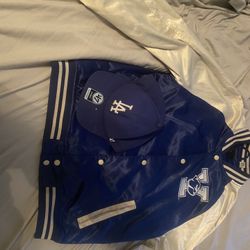 H&M Yale Satin Bomber Jacket And La Dogger Cap
