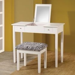 Brand New 2 PC White/Zebra Vanity Set