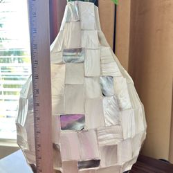 Elegant Decorative Vase 16”x12” Ivory W/ Pearl Accent