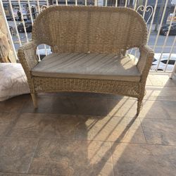 Wicker Loveseat with Cushion