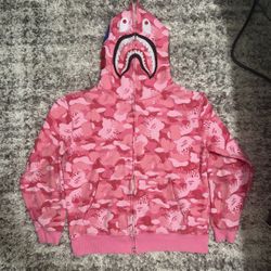 Pink bape hoodie 