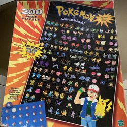 1999 Vtg Pokemon 200 Piece Jigsaw Puzzle Gotta Catch 'em All - Complete