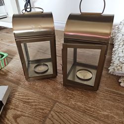 Rusty Gold Candle Holders