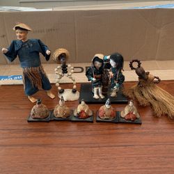 Lot Of 10 Vintage Oriental Dolls