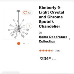 Kimberly 9-Light CRYSTAL AND CHROME SPUTNIK CHANDELIER