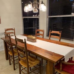 Rosewood Dining Room Table w/6 Chairs - Beautiful Country Style 
