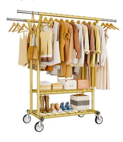 Heavy Duty Clothes Rack Gold